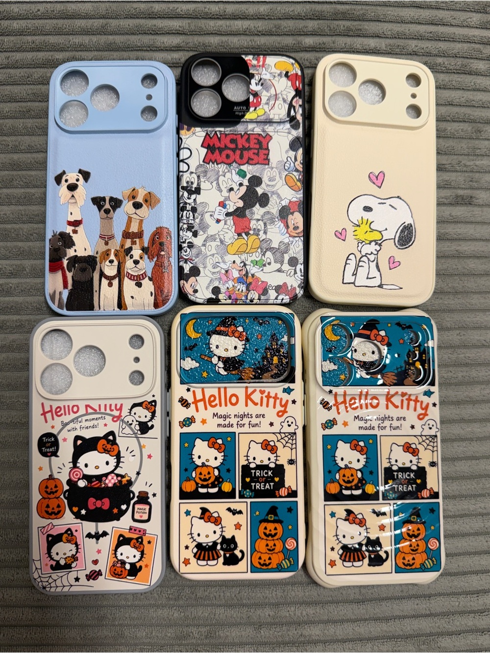Hello Kitty & Character Phone Case Collection - Blue, Black, Cream, White